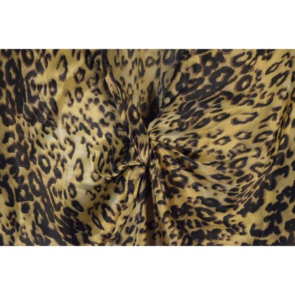 Lane Bryant Leopard Cheetah Print Pop-over Top Sleeveless Shirt V-Neck Twisted - Picture 3 of 6